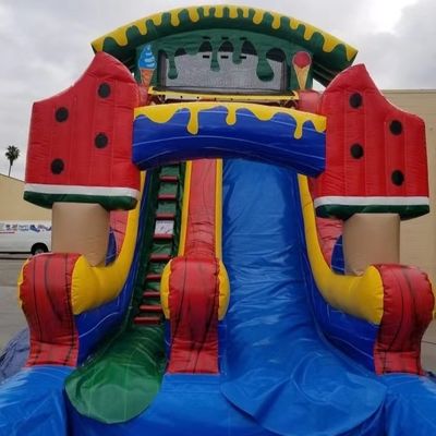 Park opblaasbare gekoelde watermeloen waterglijbaan met zwembadondersteuning Een item kopen