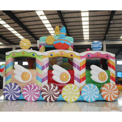 Gepersonaliseerde kleur Commercieel PVC opblaasbaar springkasteel voor snoepwagen in feestverhuur