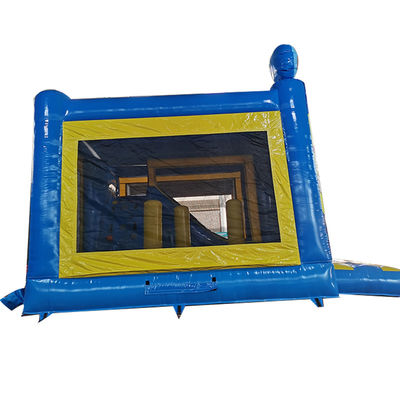 Commerciële kleutertrampoline PVC opblaasbaar kasteel met droge glijbaan en klimglijbaan