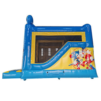 Commerciële kleutertrampoline PVC opblaasbaar kasteel met droge glijbaan en klimglijbaan