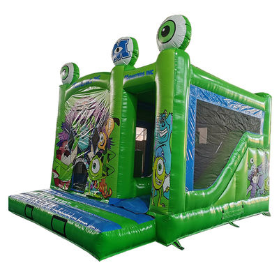 Draagbaar 18ft Monsters Inc. Opblaasbaar springhuis met droge glijbaan en kleine obstakels