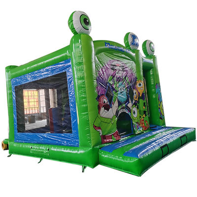 Draagbaar 18ft Monsters Inc. Opblaasbaar springhuis met droge glijbaan en kleine obstakels