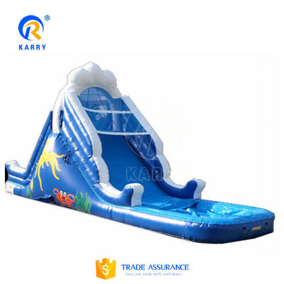 Water zwembad kasteel stijl opblaasbare bouncy fancy lange waterglijbaan voor kinderen en volwassenen