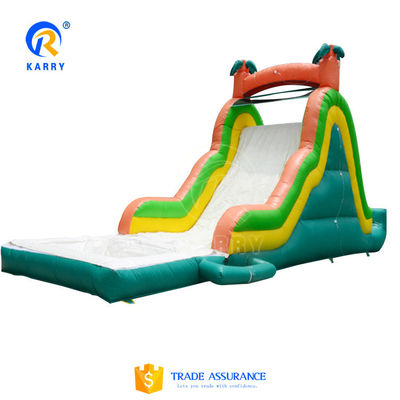 Water zwembad kasteel stijl opblaasbare bouncy fancy lange waterglijbaan voor kinderen en volwassenen