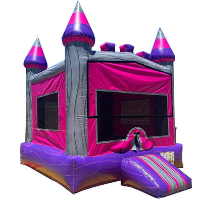 Functies Draagbaar Roze Kasteel Bouncy Jumping Commercieel Bounce House met Blower