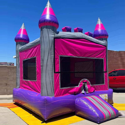 Functies Draagbaar Roze Kasteel Bouncy Jumping Commercieel Bounce House met Blower