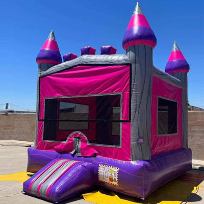 Functies Draagbaar Roze Kasteel Bouncy Jumping Commercieel Bounce House met Blower