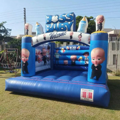 Blower Boss Baby Theme opblaasbaar springkasteel uitsmijter schattig blauw cartoon trampoline