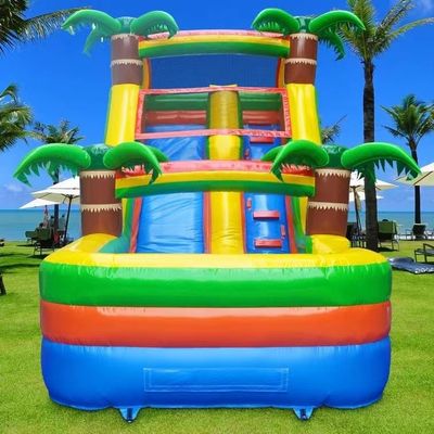 Commerciële verhuur opblaasbare waterslide met zwembad en blazer 5-10 passagiers toegestaan