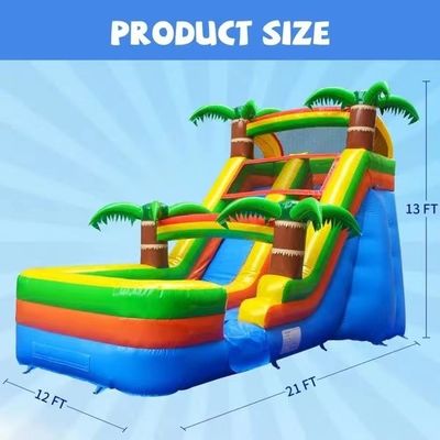 Commerciële verhuur opblaasbare waterslide met zwembad en blazer 5-10 passagiers toegestaan