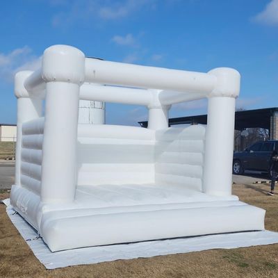 Gepersonaliseerd Kleuterbed Wit Kasteel Bouncy Pastel Opblaasbaar Springkasteel met Blower
