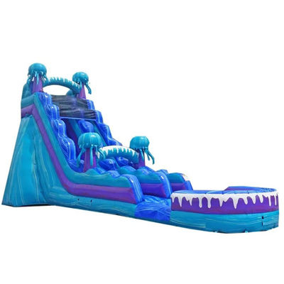 Commerciële kwaliteit 36ft opblaasbare waterslide met waterbad Ocean Jellyfish Pattern