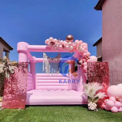 Draagbare aantrekkelijke bruiloft opblaasbare trampolines 2024 kasteel met decoratieve bloemen