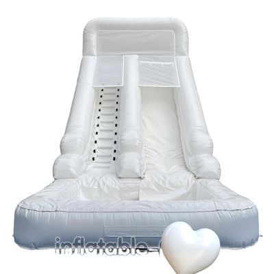 Indoor commercieel huren opblaasbare waterslide met zwembad in de zomer Pure Color Fun