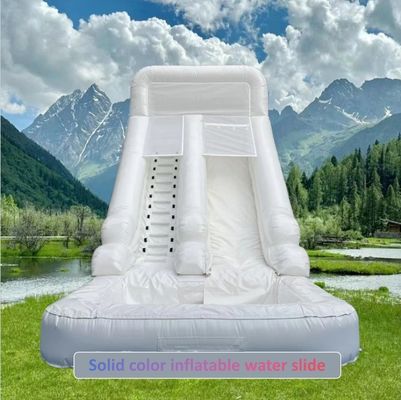 Indoor commercieel huren opblaasbare waterslide met zwembad in de zomer Pure Color Fun