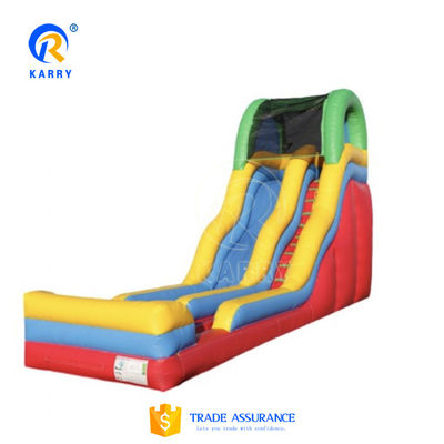 Indoor commercieel huren opblaasbare waterslide met zwembad in de zomer Pure Color Fun