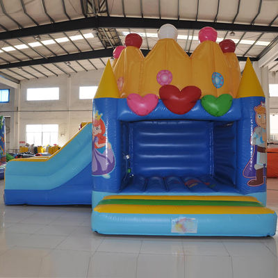 Prinses verjaardagsfeest opblaasbaar kasteel met glijbaan en 0,55 mm Plato PVC-doek