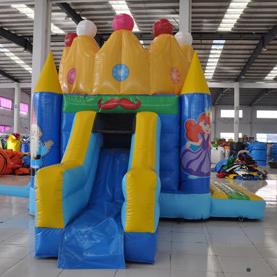 Prinses verjaardagsfeest opblaasbaar kasteel met glijbaan en 0,55 mm Plato PVC-doek