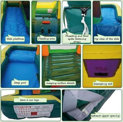 Tropisch PVC opblaasbaar water springhuis zwembad waterglijbaan Maximale capaciteit 100-500kg