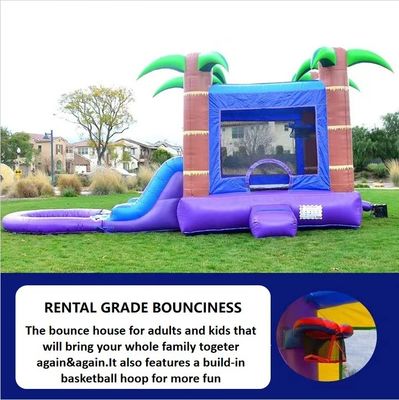 PVC opblaasbare waterslider met basketbalhoop voor kinderen en volwassenen