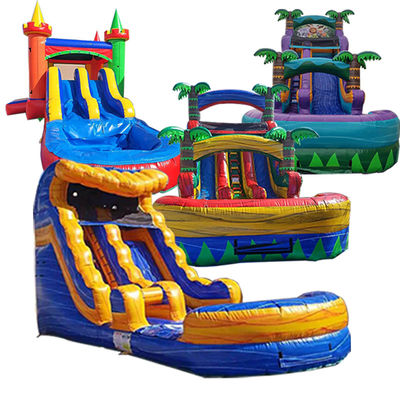 Draagbaar plezier gegarandeerd met kleine tropische opblaasbare glijbaan combo bounce huis