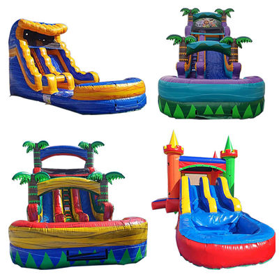 Draagbaar plezier gegarandeerd met kleine tropische opblaasbare glijbaan combo bounce huis