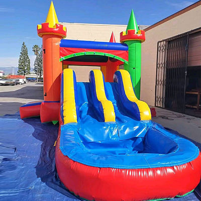 Draagbaar plezier gegarandeerd met kleine tropische opblaasbare glijbaan combo bounce huis
