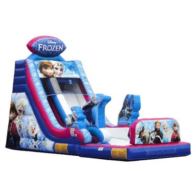 Gepersonaliseerde kleur Populaire kleine haai opblaasbare waterslide met zwembad