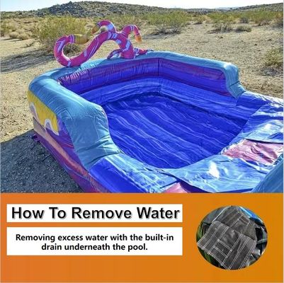 Unisex 28ft opblaasbare waterglijbaan met zwembad en blazer nat/droog bounce house combo