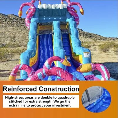 Commerciële waterglijbaan opblaasbaar met splashpool aangepast kleur en grootte