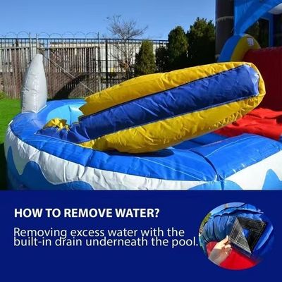 Blower inbegrepen Dubbellaagversterking PVC opblaasbare waterglijbaan met klimmuur