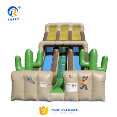 Aangepaste PVC luchtwaterglijbaan voor kinderen en volwassenen in groot commercieel opblaasbaar park