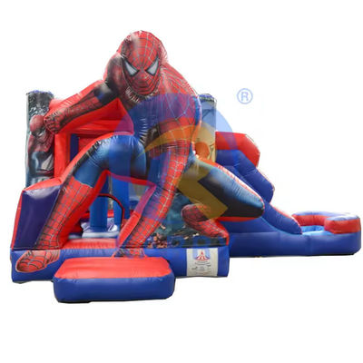 Spiderman Castle Slide Combo met zwembad in Commercial Inflatable Amusement Park