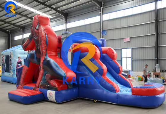 Spiderman Castle Slide Combo met zwembad in Commercial Inflatable Amusement Park