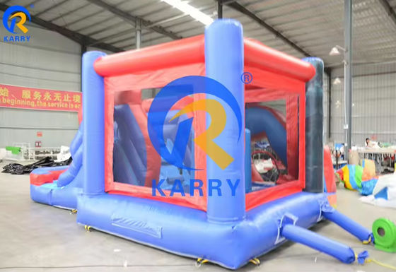 Spiderman Castle Slide Combo met zwembad in Commercial Inflatable Amusement Park
