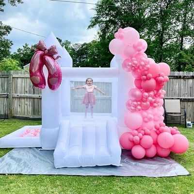 Huis of Bedrijf Wit opblaasbaar kasteel springtrampoline met aanpasbare opties
