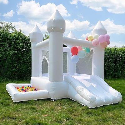 Huis of Bedrijf Wit opblaasbaar kasteel springtrampoline met aanpasbare opties