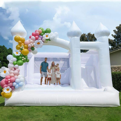 Huis of Bedrijf Wit opblaasbaar kasteel springtrampoline met aanpasbare opties