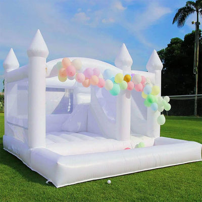 Huis of Bedrijf Wit opblaasbaar kasteel springtrampoline met aanpasbare opties