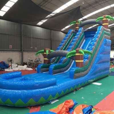 Unisex bouncy house glijbaan opblaasbare springende lucht glijbaan voor zwembad 5-10 passagiers