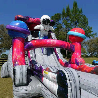 Vermaakpark Bouncy Toy 9x5x5m of aangepast formaat kasteel glijbaan combo astronaut thema