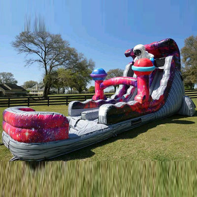 Vermaakpark Bouncy Toy 9x5x5m of aangepast formaat kasteel glijbaan combo astronaut thema