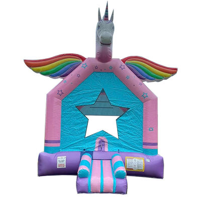 Gepersonaliseerde Kleur Eenhoorn Bouncy kasteel opblaasbaar Bounce House voor kinderen' springen games