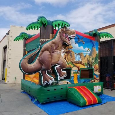 Airblower inclusief Pop Dinosaurus Land opblaasbare trampoline voor kinderen en volwassenen