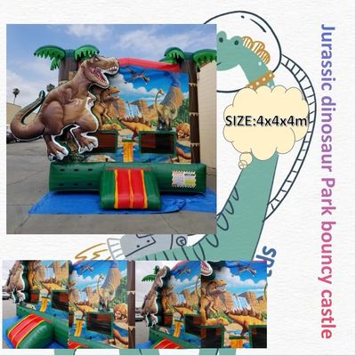 Airblower inclusief Pop Dinosaurus Land opblaasbare trampoline voor kinderen en volwassenen