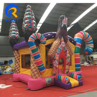 Unisex opblaasbaar kleuter bounce huis draagbaar snoep huis pvc bouncy kasteel met blazer