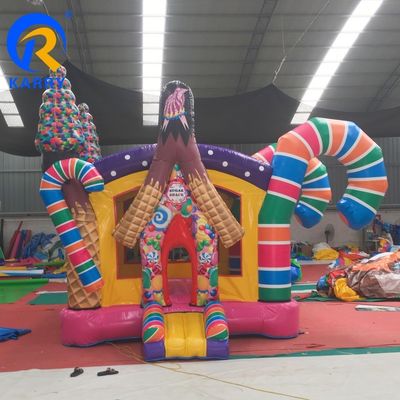 Unisex opblaasbaar kleuter bounce huis draagbaar snoep huis pvc bouncy kasteel met blazer