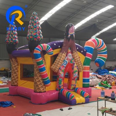 Unisex opblaasbaar kleuter bounce huis draagbaar snoep huis pvc bouncy kasteel met blazer