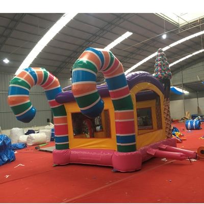 Unisex opblaasbaar kleuter bounce huis draagbaar snoep huis pvc bouncy kasteel met blazer