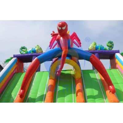 Commerciële Spiderman Bounce House Obstacle Combo Castle Opblaasbare Bouncer Waterglijbaan